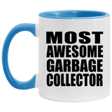 Most Awesome Garbage Collector - 11oz Accent Mug Blue