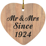 100th Anniversary Mr & Mrs Since 1924 - Heart Ornament C