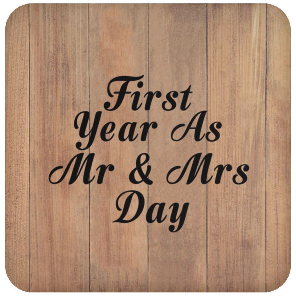 First Year As Mr & Mrs Day - Drink Coaster C