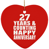 Happy 27th Anniversary 27 Years & Counting - Heart Ornament