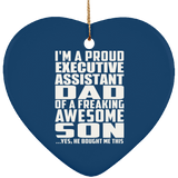 Proud Executive Assistant Dad Of Awesome Son - Heart Ornament