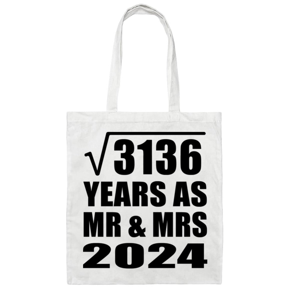 56th Anniversary Square Root of 3136 Years As Mr & Mrs 2024 - Tote Bag White
