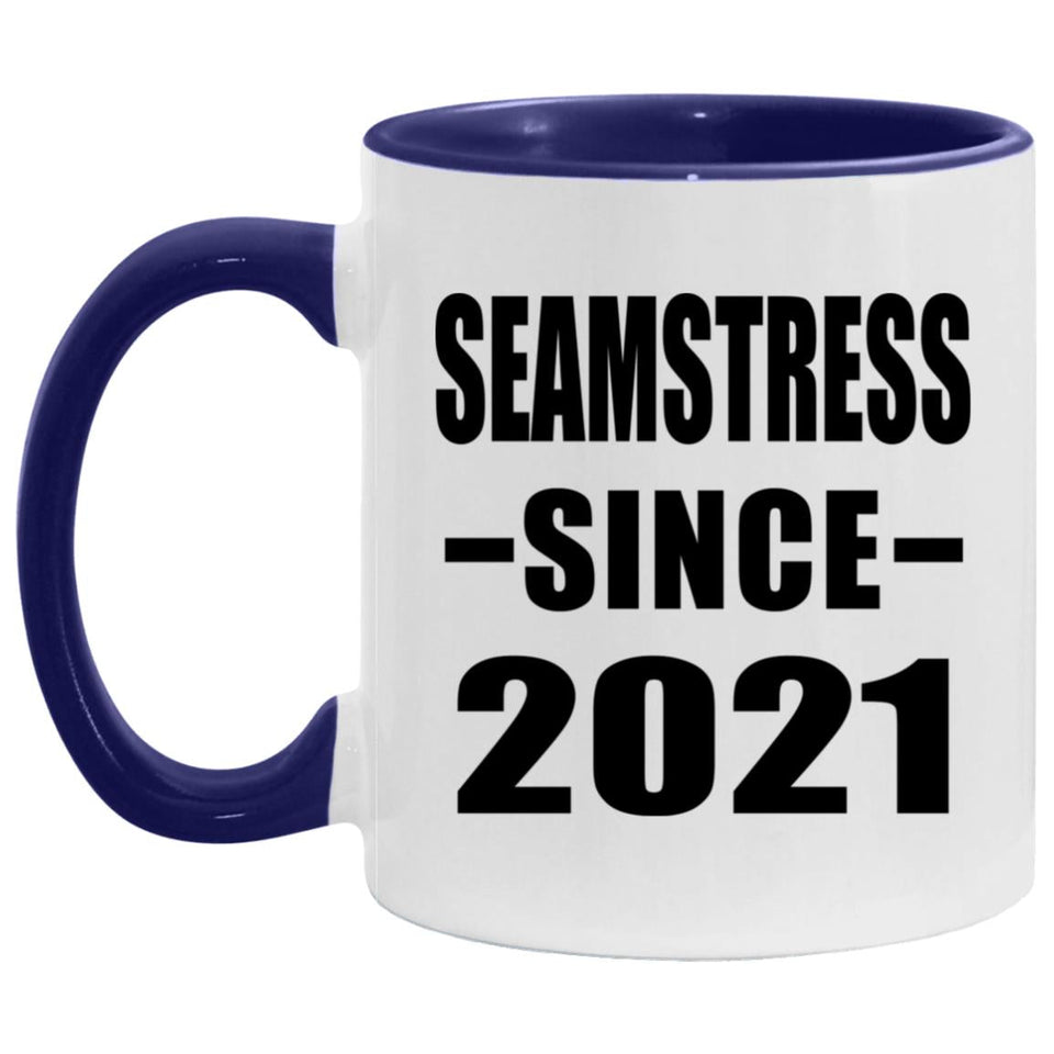 Seamstress Since 2021 - 11oz Accent Mug Purple