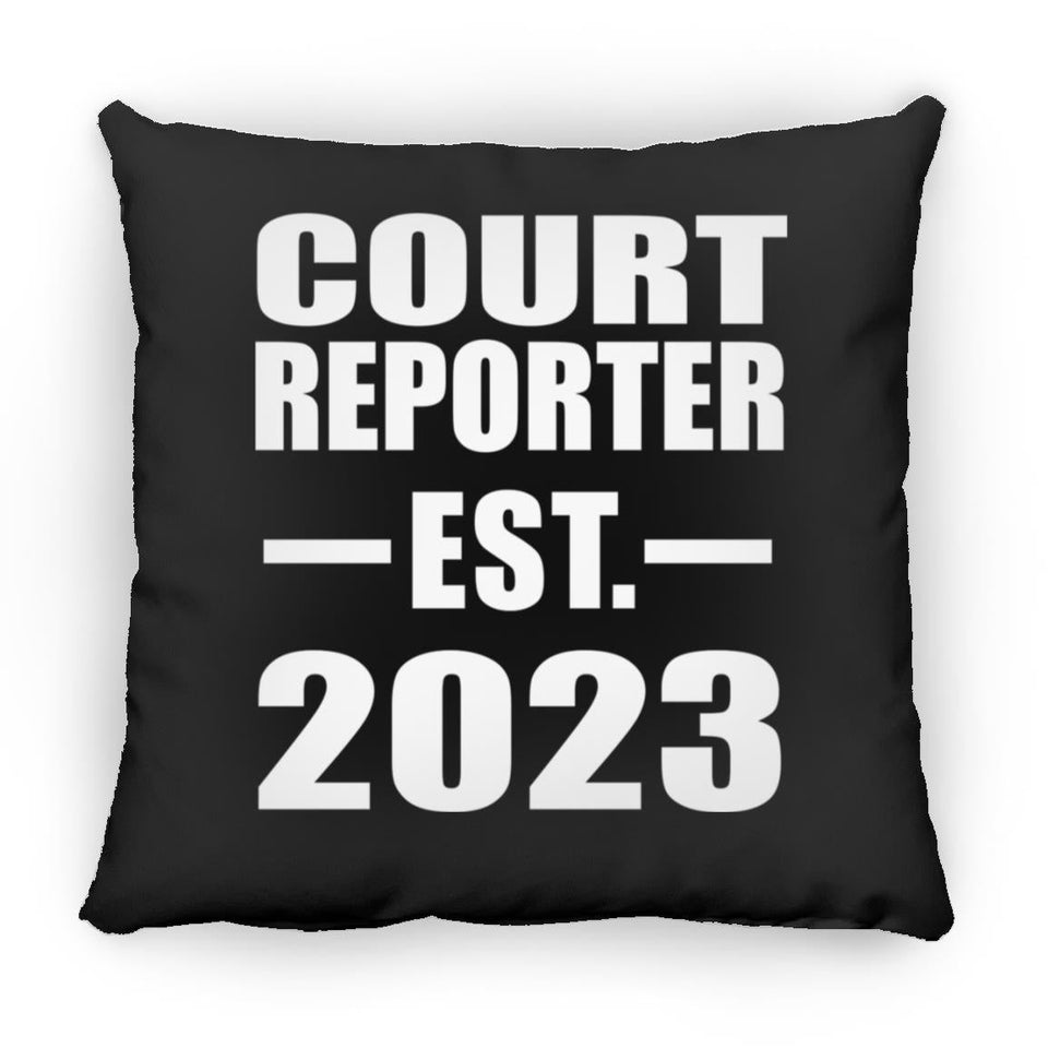 Court Reporter Established EST. 2023 - Throw Pillow Black
