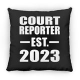 Court Reporter Established EST. 2023 - Throw Pillow Black