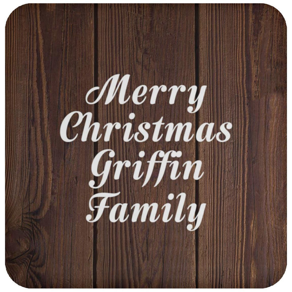 Merry Christmas Griffin Family - Drink Coaster D