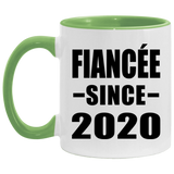 Fiancee Since 2020 - 11oz Accent Mug Green