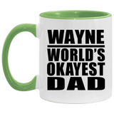 Wayne World's Okayest Dad - 11oz Accent Mug Green