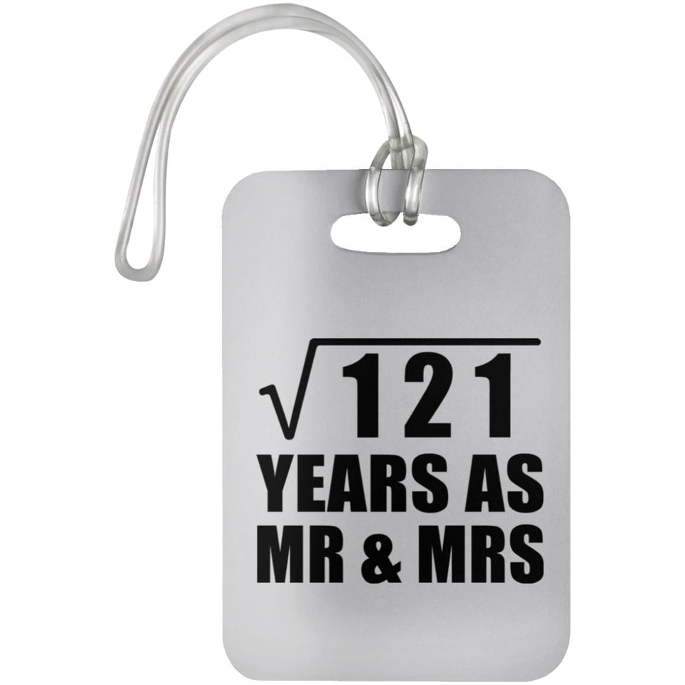 11th Anniversary Square Root of 121 Years As Mr & Mrs - Luggage Bag Tag