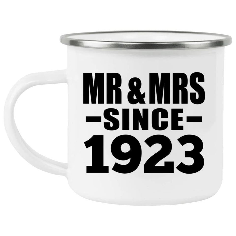 101st Anniversary Mr & Mrs Since 1923 - 12oz Camping Mug