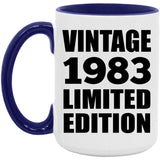 41st Birthday Vintage 1983 Limited Edition - 15oz Accent Mug Purple