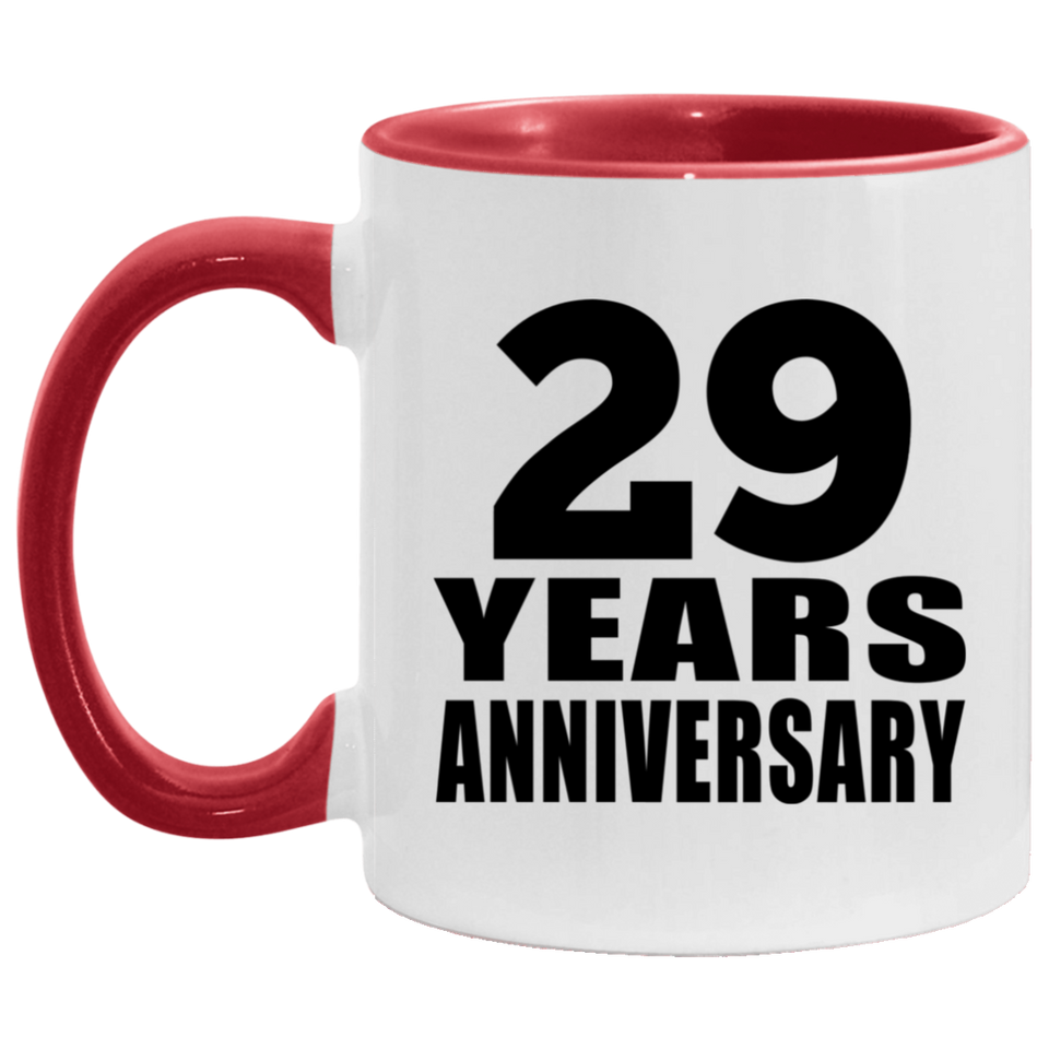 29th Anniversary 29 Years - 11oz Accent Mug Red