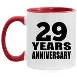 29th Anniversary 29 Years - 11oz Accent Mug Red