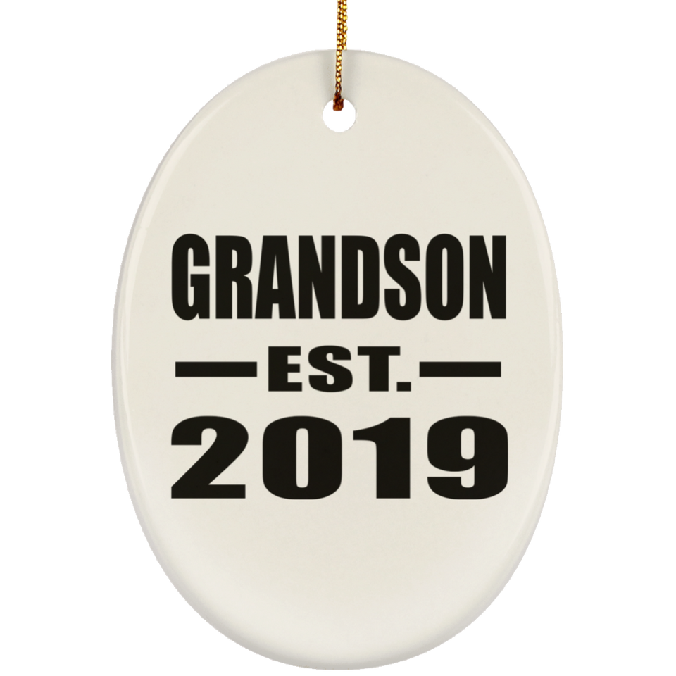 Grandson Established EST. 2019 - Oval Ornament