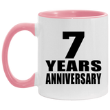 7th Anniversary 7 Years - 11oz Accent Mug Pink