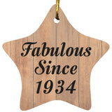 90th Birthday Fabulous Since 1934 - Star Ornament C