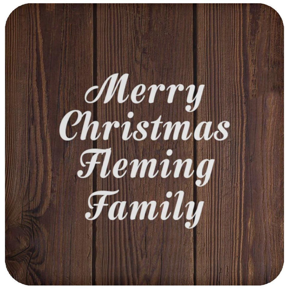 Merry Christmas Fleming Family - Drink Coaster D