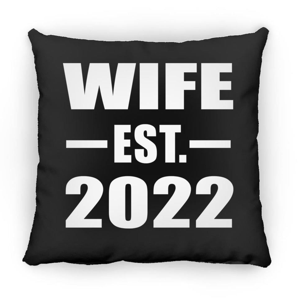 Wife Established EST. 2022 - Throw Pillow Black