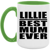 Lillie Best Mum Ever - 15oz Accent Mug Green