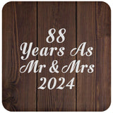 88th Anniversary 88 Years As Mr & Mrs 2024 - Drink Coaster D