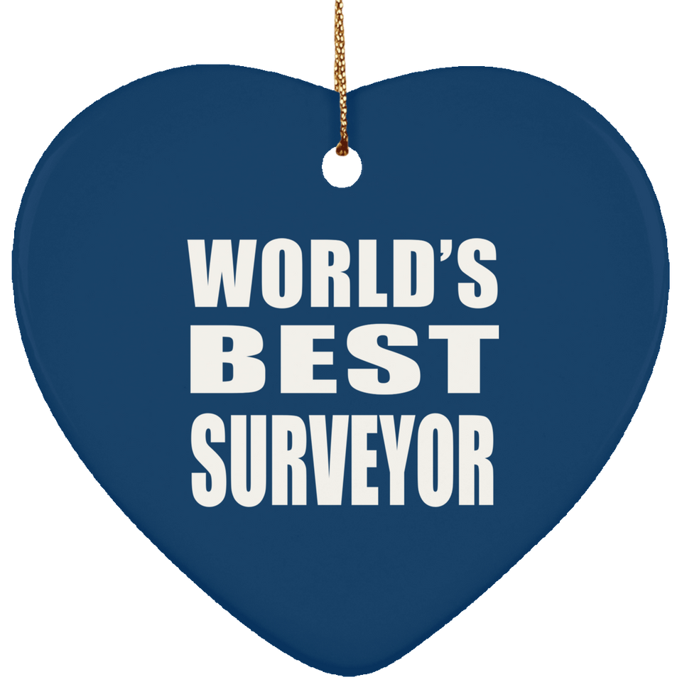 World's Best Surveyor - Heart Ornament