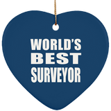World's Best Surveyor - Heart Ornament