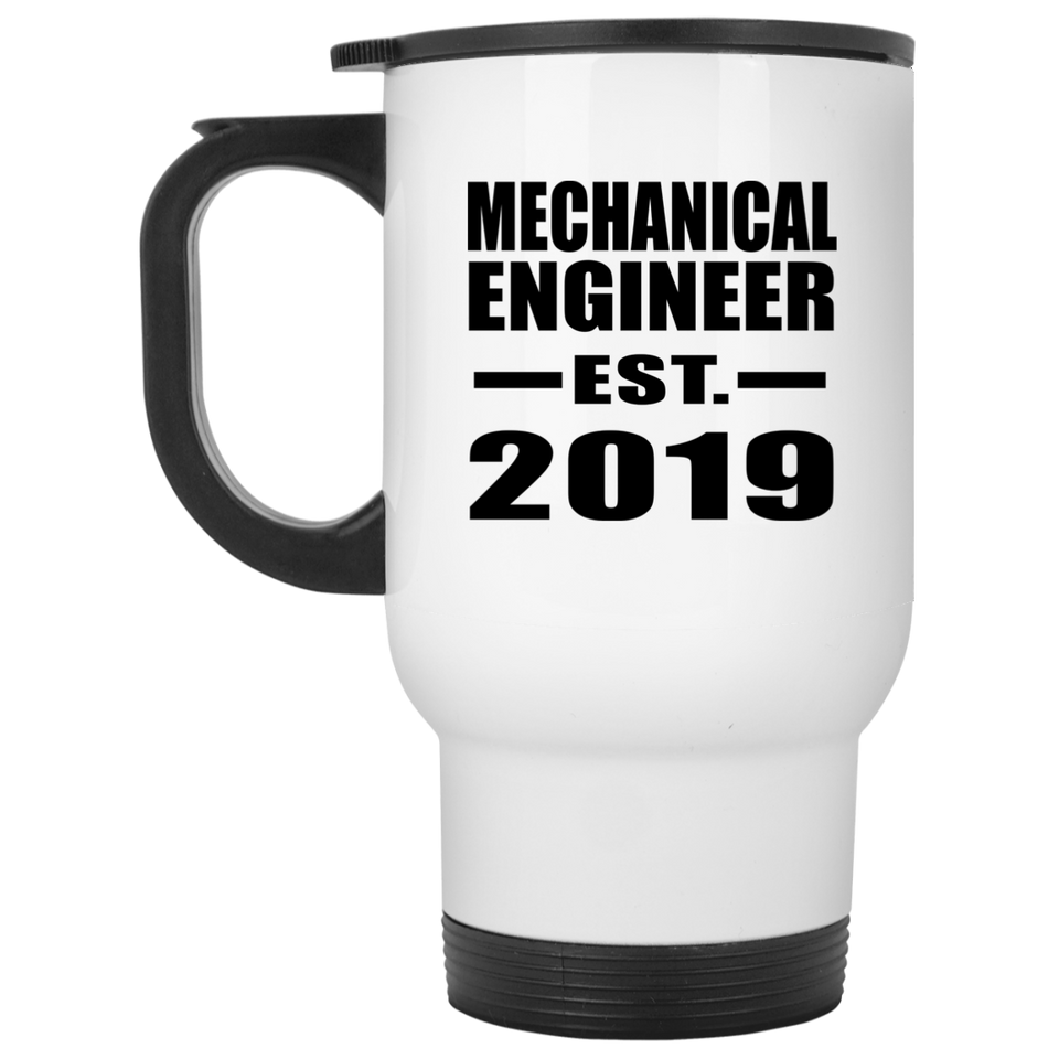 Mechanical Engineer Established EST. 2019 - White Travel Mug