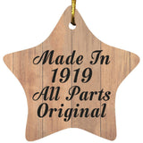 105th Birthday Made In 1919 All Parts Original - Star Ornament C