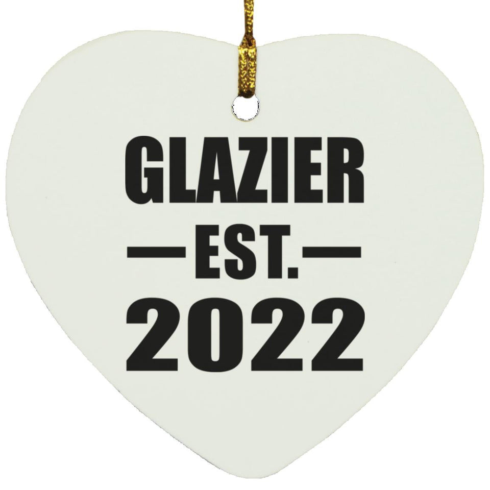 Glazier Established EST. 2022 - Heart Ornament