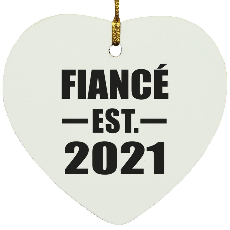 Fiance Established EST. 2021 - Heart Ornament