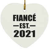 Fiance Established EST. 2021 - Heart Ornament