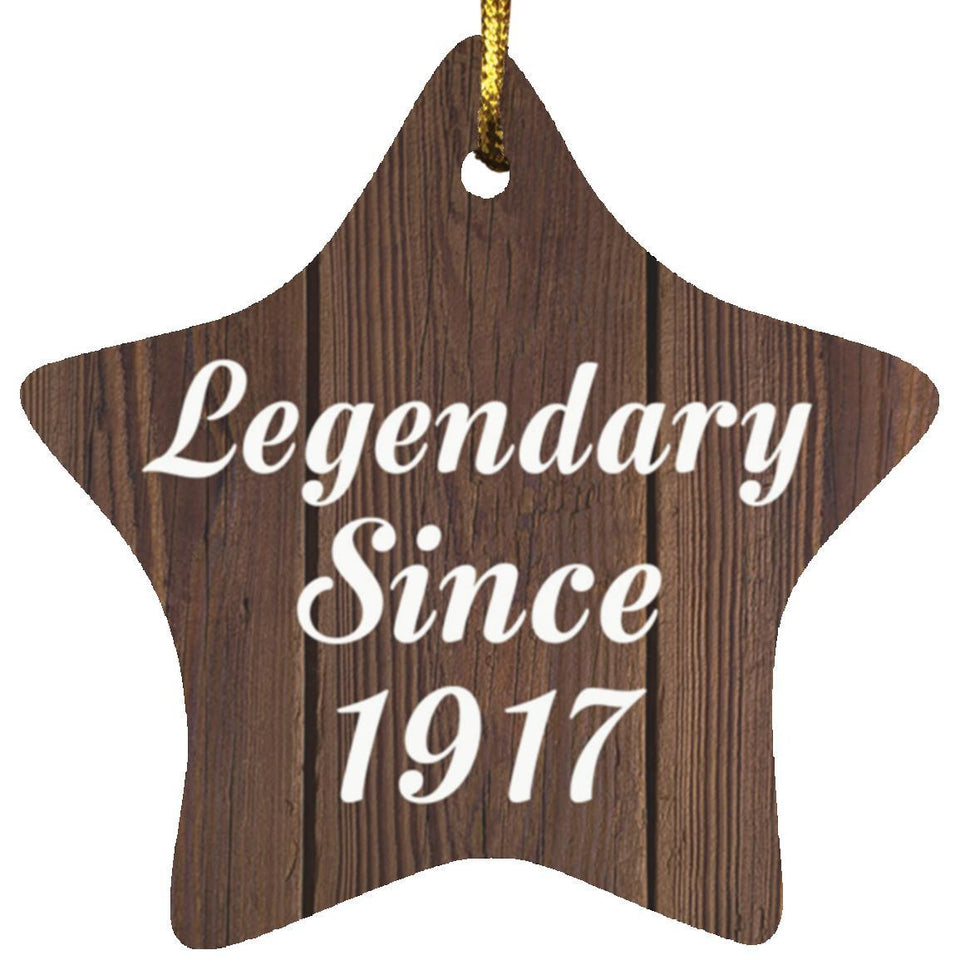 107th Birthday Legendary Since 1917 - Star Ornament D