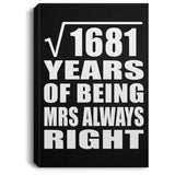 41st Anniversary Square Root of 1681 Years Mrs Always Right - Canvas Portrait