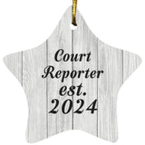 Court Reporter Established Est. 2024 - Star Ornament F