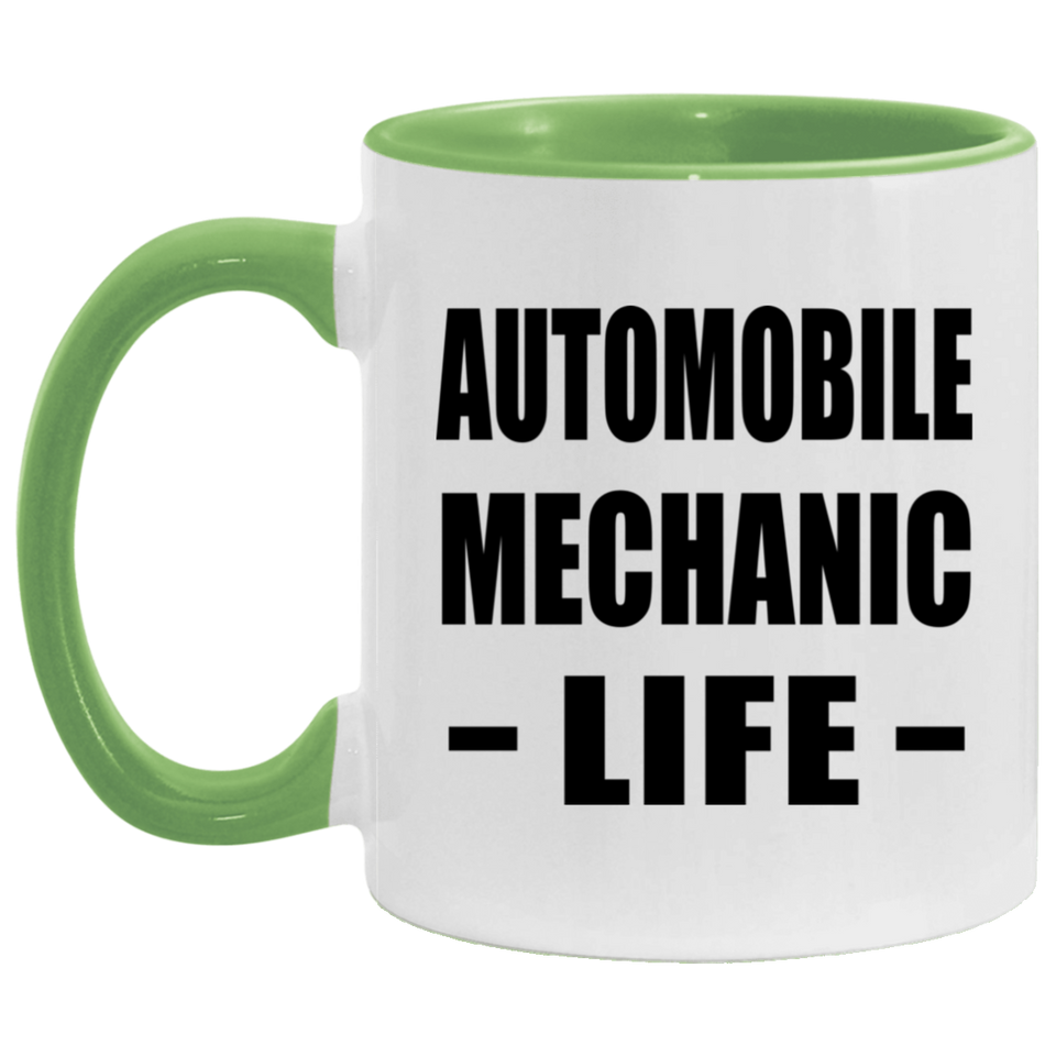 Automobile Mechanic Life - 11oz Accent Mug Green