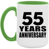 55th Anniversary 55 Years Anniversary - 15oz Accent Mug Green