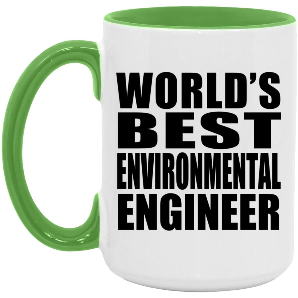 World's Best Environmental Engineer - 15oz Accent Mug Green