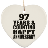 Happy 97th Anniversary 97 Years & Counting - Heart Ornament
