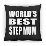World's Best Step Mum - Throw Pillow Black