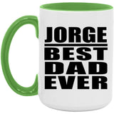 Jorge Best Dad Ever - 15oz Accent Mug Green