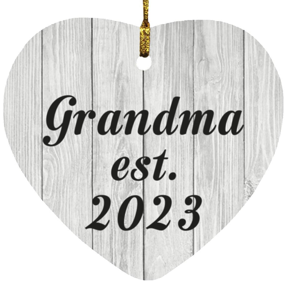 Grandma Established Est. 2023 - Heart Ornament F