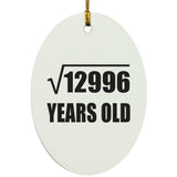 114th Birthday Square Root of 12996 Years Old - Oval Ornament