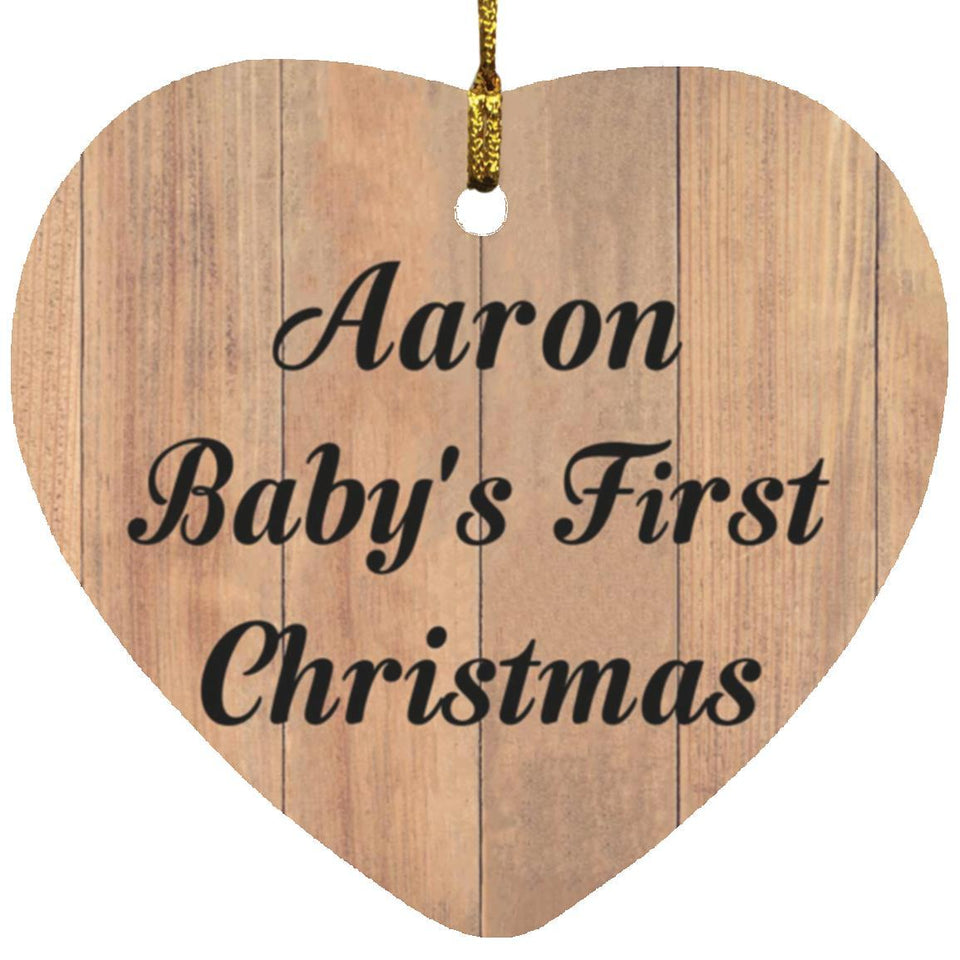 Aaron Baby's First Christmas - Heart Ornament C