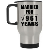 31st Anniversary Married For Square Root of 961 Years - Silver Travel Mug