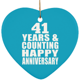Happy 41st Anniversary 41 Years & Counting - Heart Ornament