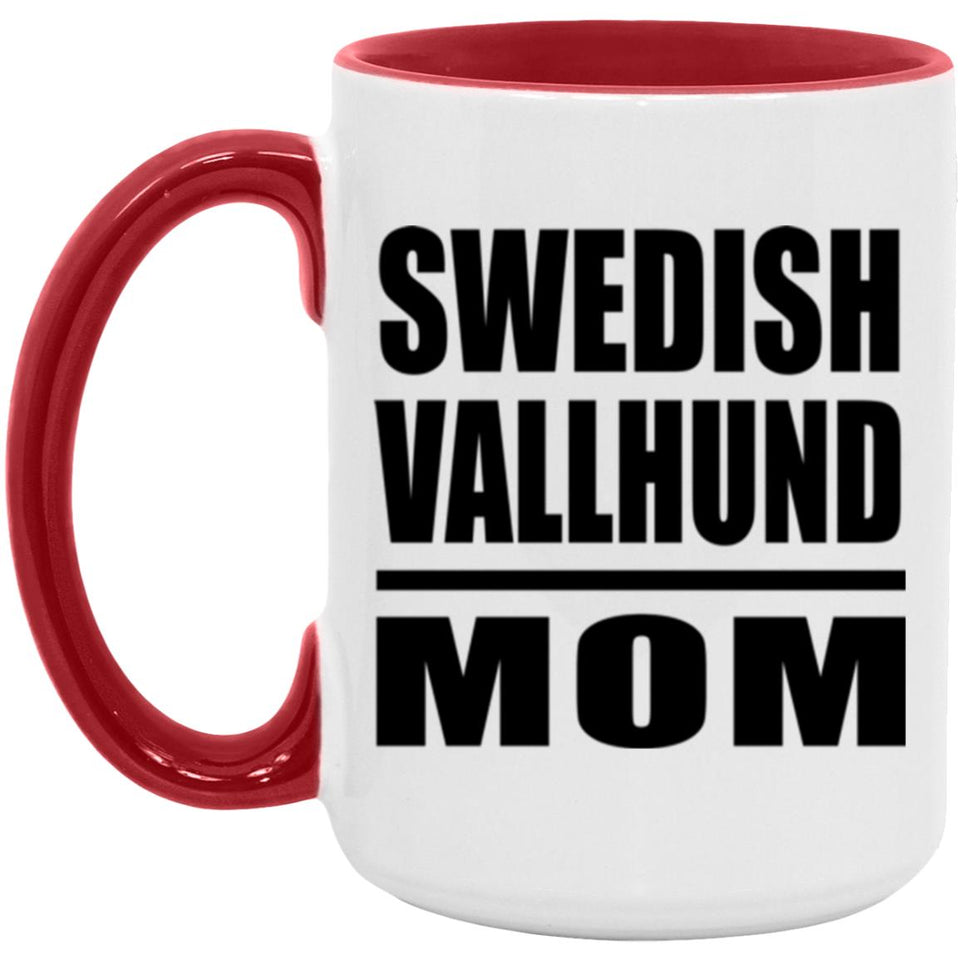 Swedish Vallhund Mom - 15oz Accent Mug Red