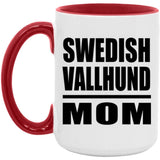 Swedish Vallhund Mom - 15oz Accent Mug Red