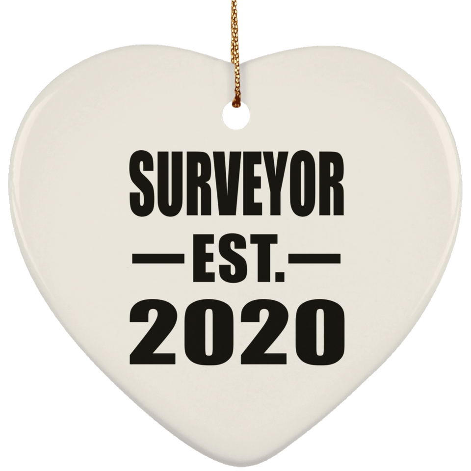 Surveyor Established EST. 2020 - Heart Ornament