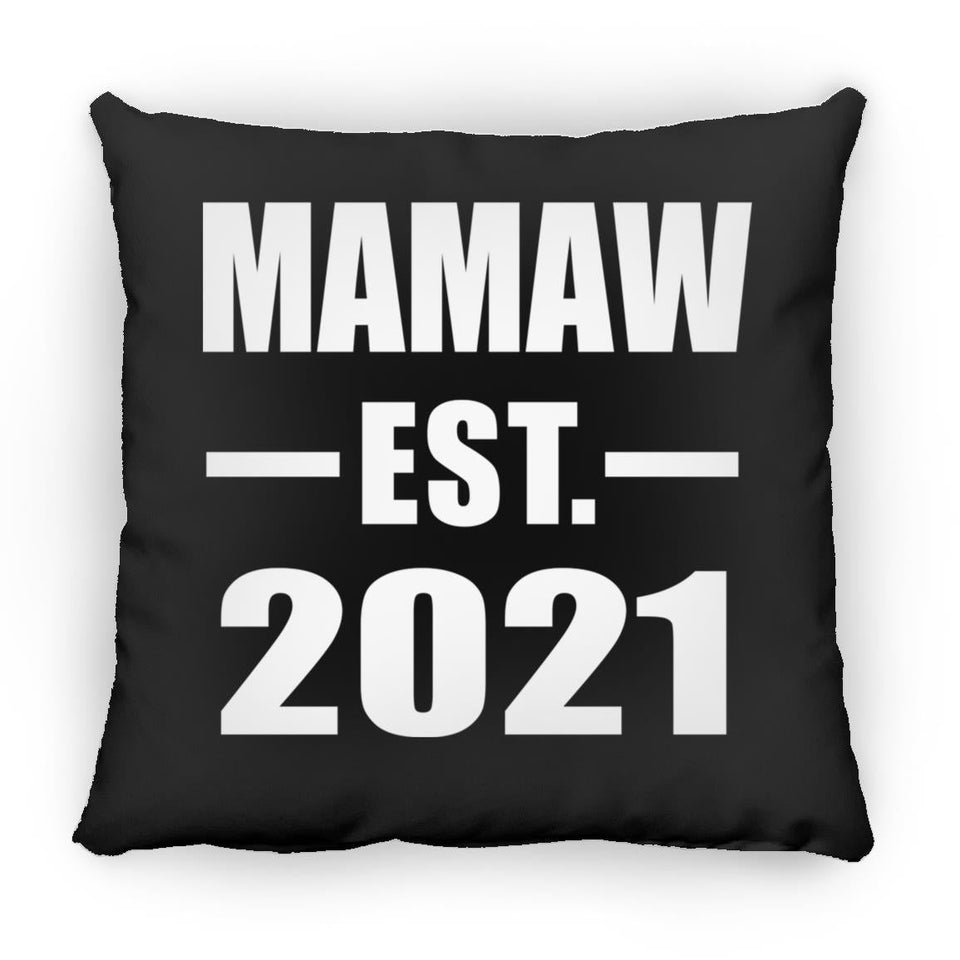 Mamaw Established EST. 2021 - Throw Pillow Black