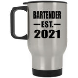 Bartender Established EST. 2021 - Silver Travel Mug